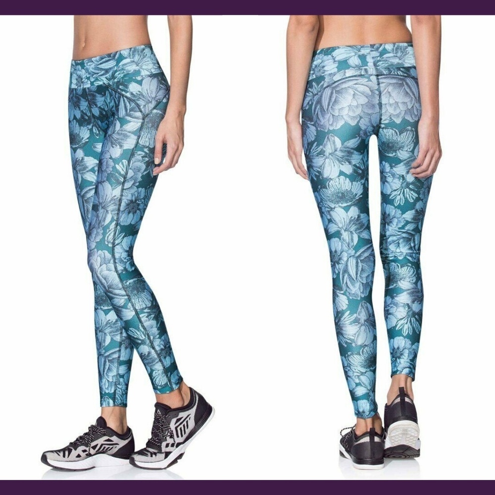 NEW‎ $98 Maaji Dreamy Harbor Floral Leggings Pants in Teal [SZ Medium ]